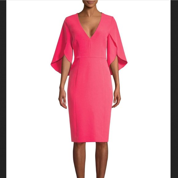Milly Jana Flutter-Sleeve Sheath Dress in Guava Pink Size 12 NWT - Picture 1 of 5